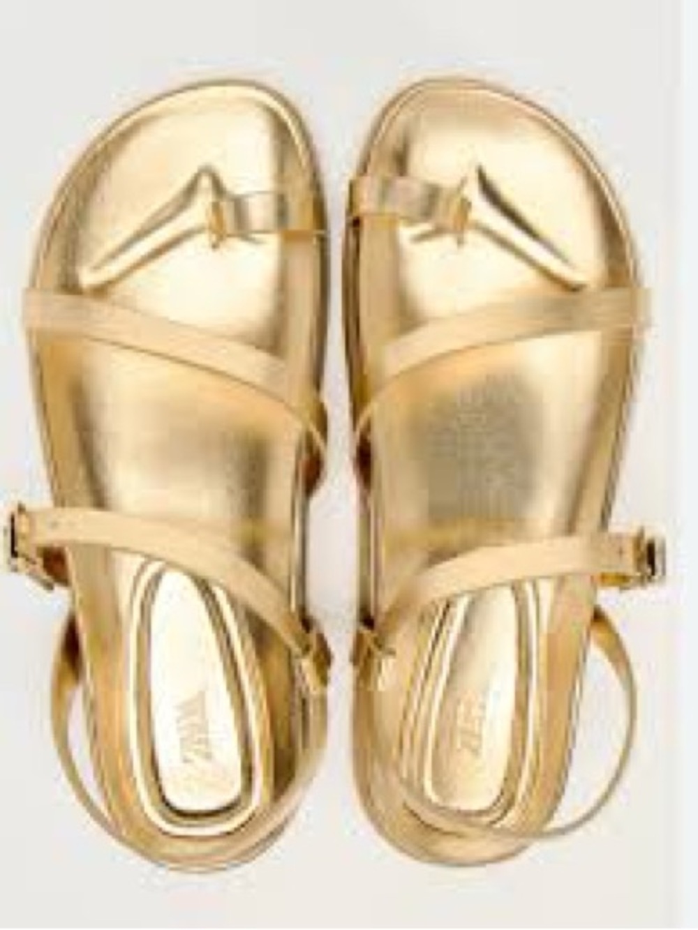 Zara FLAT METALLIC SANDALS